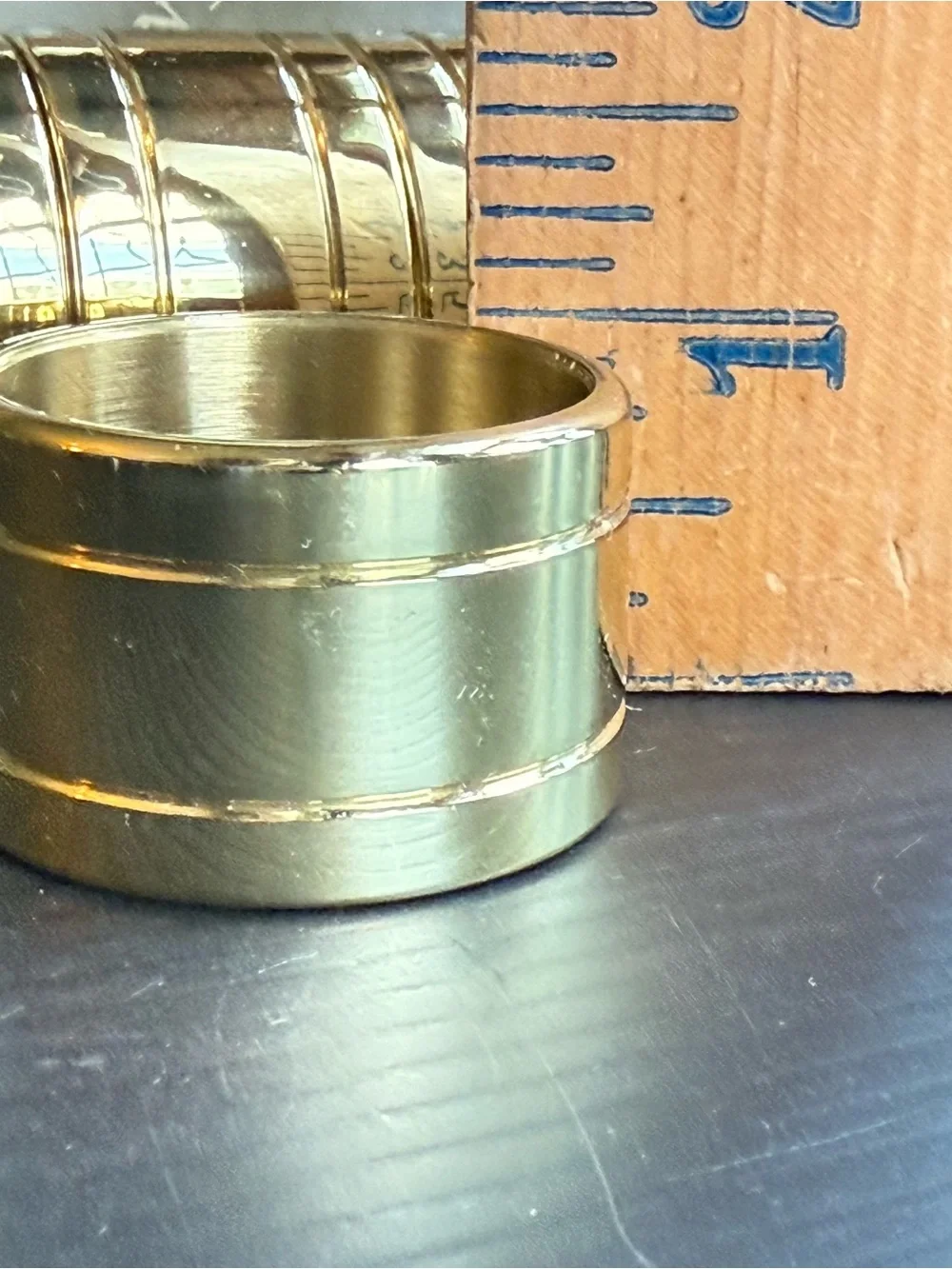 VTG BALDWIN BRASS DEVON NAPKIN RINGS SET OF 4 ORIGINAL BOX GORGEOUS